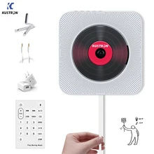 KUSTRON настенный CD-плеер Bluetooth HiFi CD музыкальный плеер с пультом дистанционного управления, fm-радио, USB, MP3 3,5 мм разъем для наушников