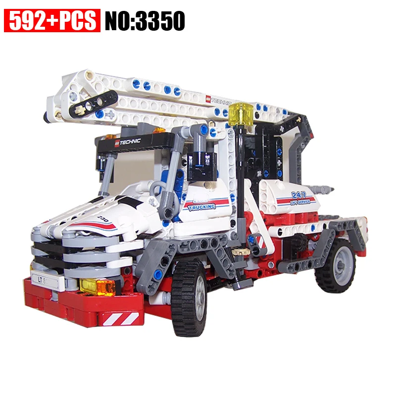 

3350 592pcs Technic Construction Crane Truck Building Blocks Compatible 8071 DIY Educational Bricks Toys for Children