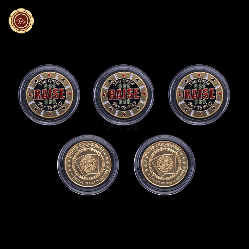 WR Home &amp Garden Poker Token Coin Art Crafts 24k 999.9 Gold Plated Raise Style Chip Casino Unique Gifts 40mm | Дом и сад