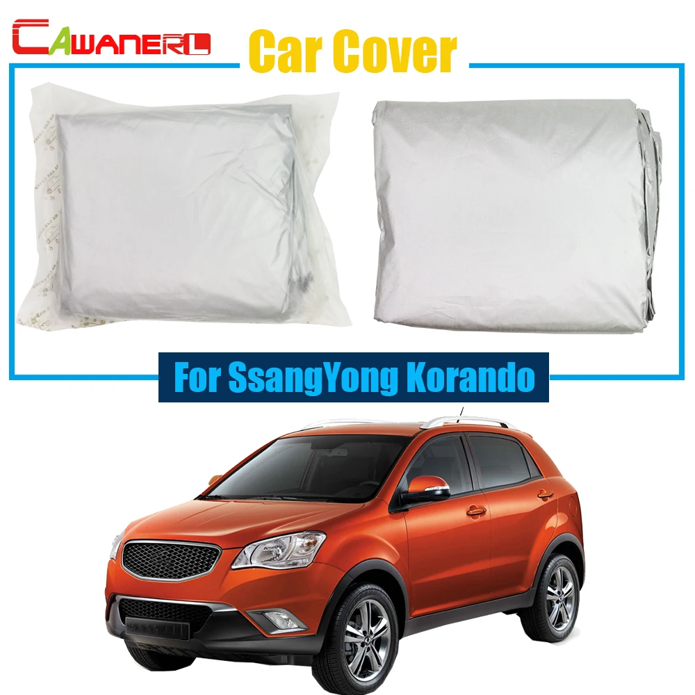 

Cawanerl Car Cover Sun Shade SUV Rain Snow Sun Resistant Protection UV Anti Cover Dustproof For SsangYong Korando