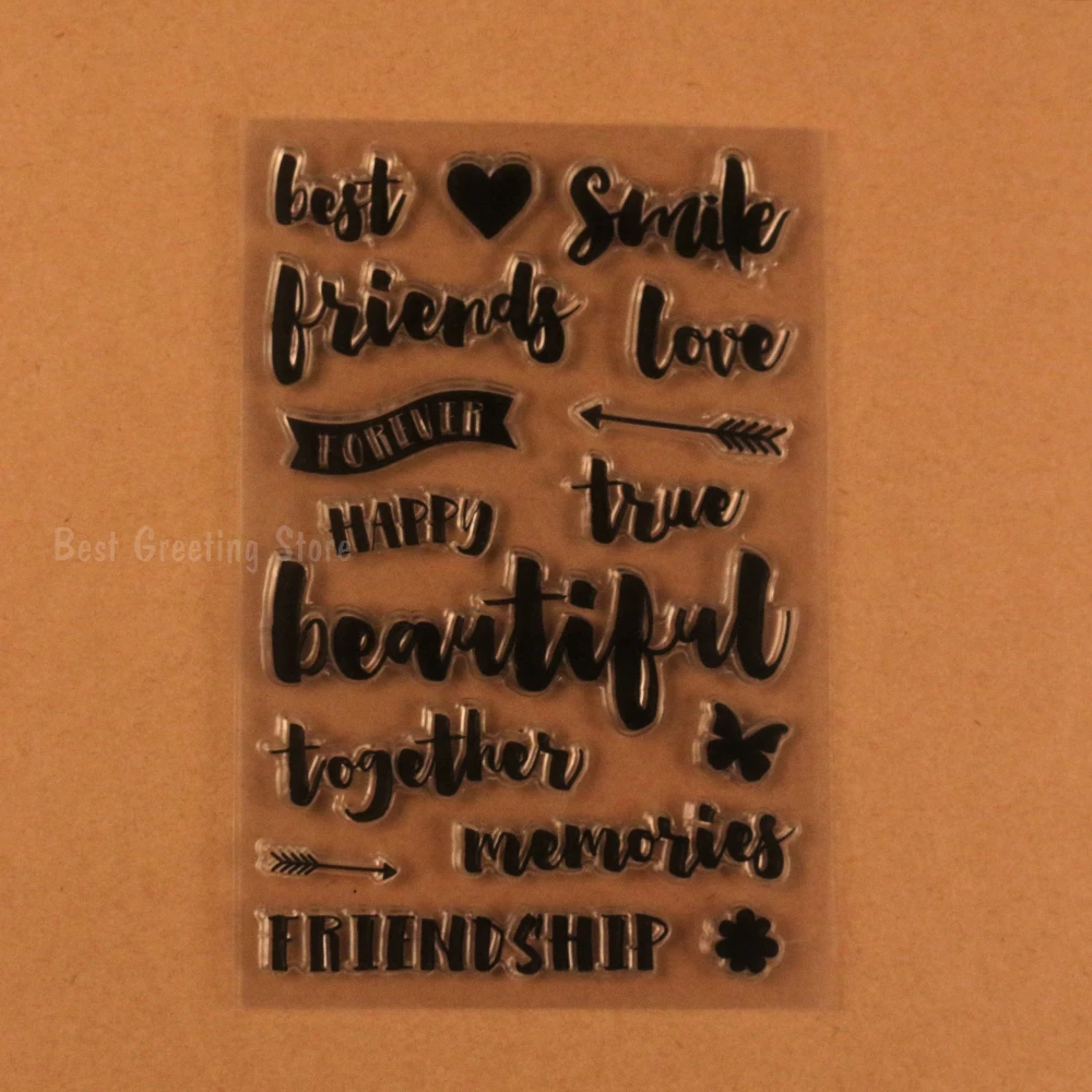 friendship title clear stamps card making quote for scrapbooking | Канцтовары для офиса и дома