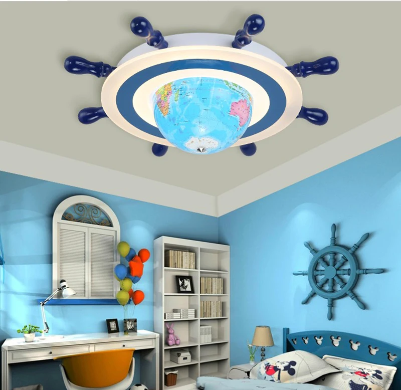 Детская комната потолочная лампа креативная простая современная светодиодная лампа для спальни мальчиков и девочек средиземноморская