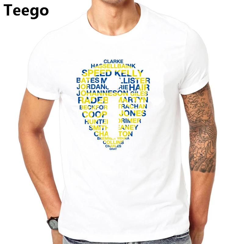 

Leeds United Tops & Tees T Shirts 100% Cotton men's t-shirt "lufc"printed t shirt fashion male brand clothing cotton short tee
