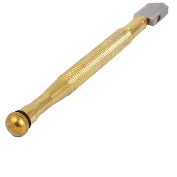 

UXCELL Hot Sale Gold Tone Antislip Handle Oil Feed Glass Cutting Cutter Tool for Household Cutting Work