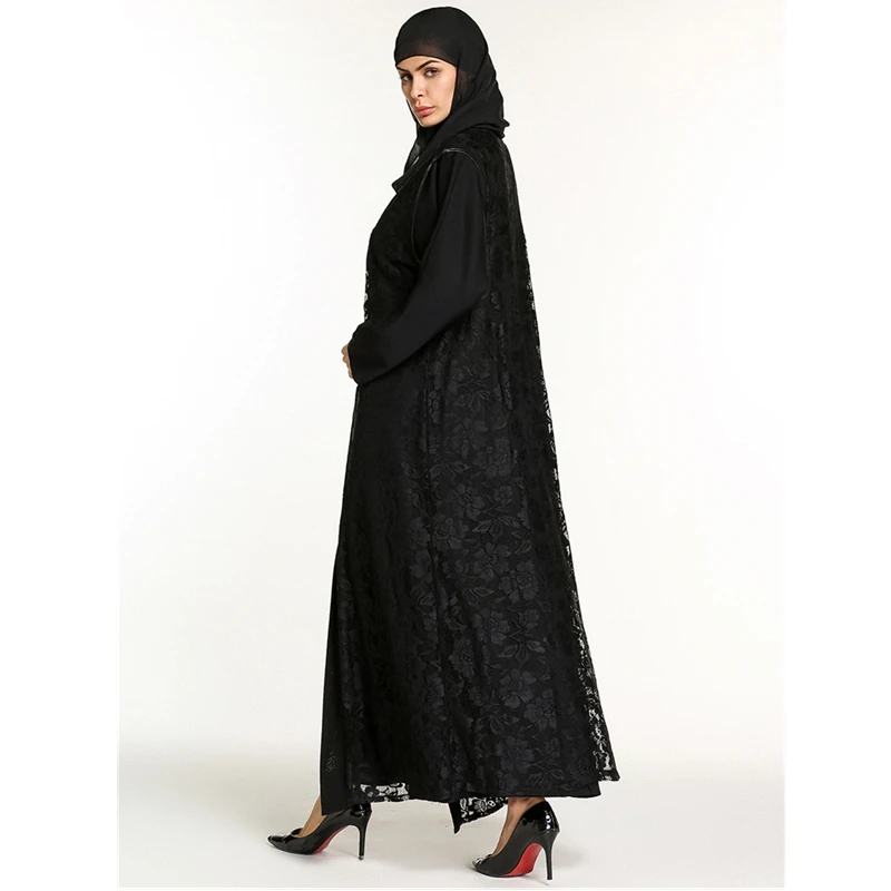 Платье кимоно черное Абая кружевное длинное жилет костюм|abaya kimono|abaya jubahjubah abaya |