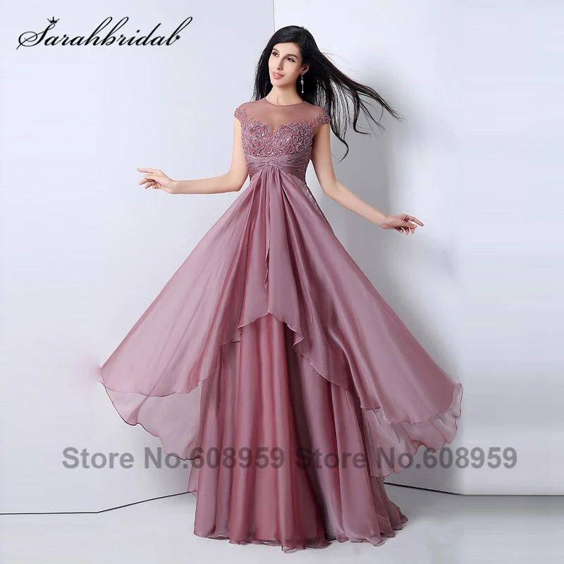 

2015 Elegant Back Keyhole Chiffon Formal Evening Dresses Mauve Sequined A-line Prom Dresses Special Occasion Dresseses JS014