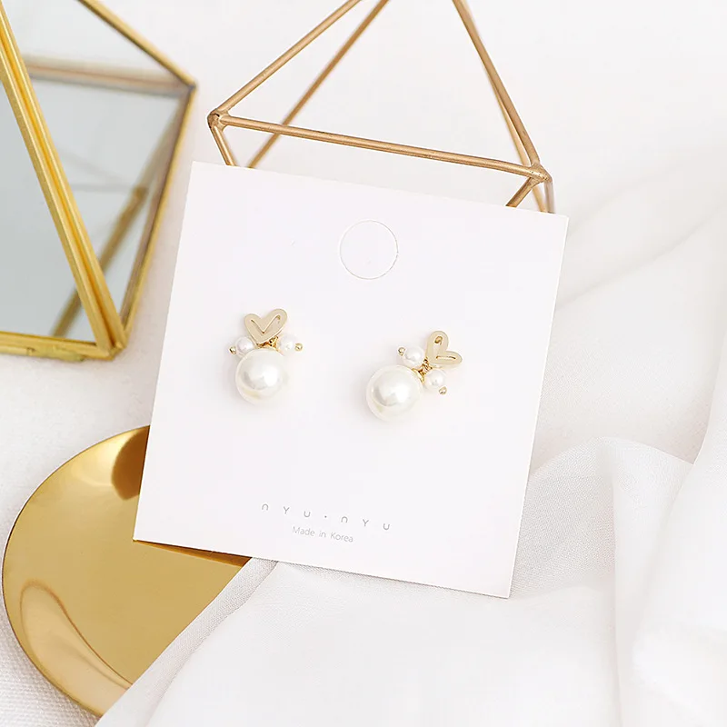 Корея Dongdaemun high end жемчужные серьги с надписью Love S925 наборе серебристых спиц из