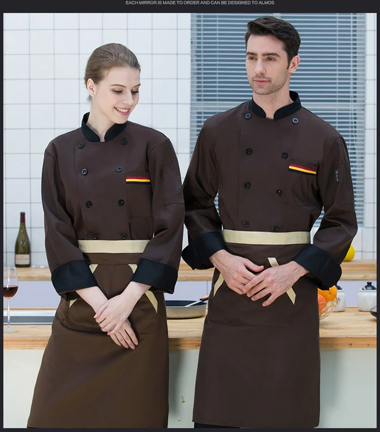 2018 высокое качество шеф-повар униформа одежда длинный и короткий рукав мужские продукты питания услуги Кулинария одежда 10 цветов униформа