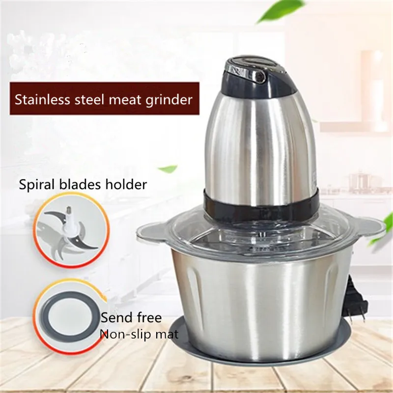 Household 2L Electric Kitchen Chopper Shredder Food Chopper Meat Grinder Stainless Steel Electric Processor Kitchen Tool Household 2L Electric Kitchen Chopper Shredder Food Chopper Meat Grinder Stainless Steel Electric Processor Kitchen Tool