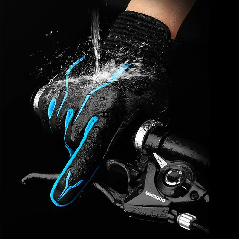 

CoolChange Winter Full Finger anti-shock Cycling gloves Men MTB Motorcycle Sport Bicycle Glove Shockproof liquid GEL Bike Gloves