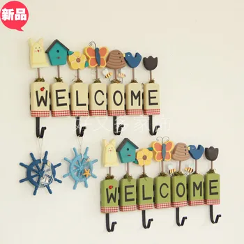 

American Pastoral clothes hanger hanging clothes hook coatrack personality wall wooden decorative hook
