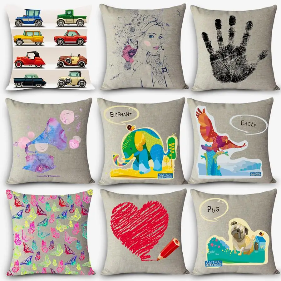 Nordic car seat linen Vintage outdoor chair cushions home decor sofa Fruit drink pillow capa almofada Bar Shop almofadas coussin