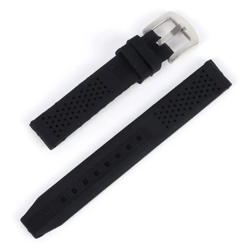 

6-24mm Breathable Silicone Strap 1 Rubber Buckle Watchbands Sport Wrist Watch Band Men's Women's Watch Accessories