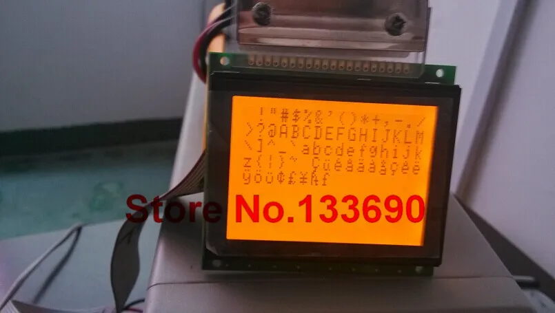 

2pcs/lot 12864 128X64 128*64 Graphic Dot LCD Modules,Handheld device LCD display KS0107 controller ORANGE backlight