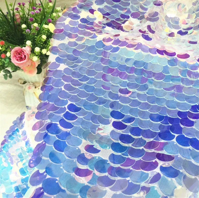Iridescent Sequin Party Tablecloth Glitter Fabric Party Backdrops For Wedding Christmas Baby Shower Mermaid Unicorn Decor PT58 (1)