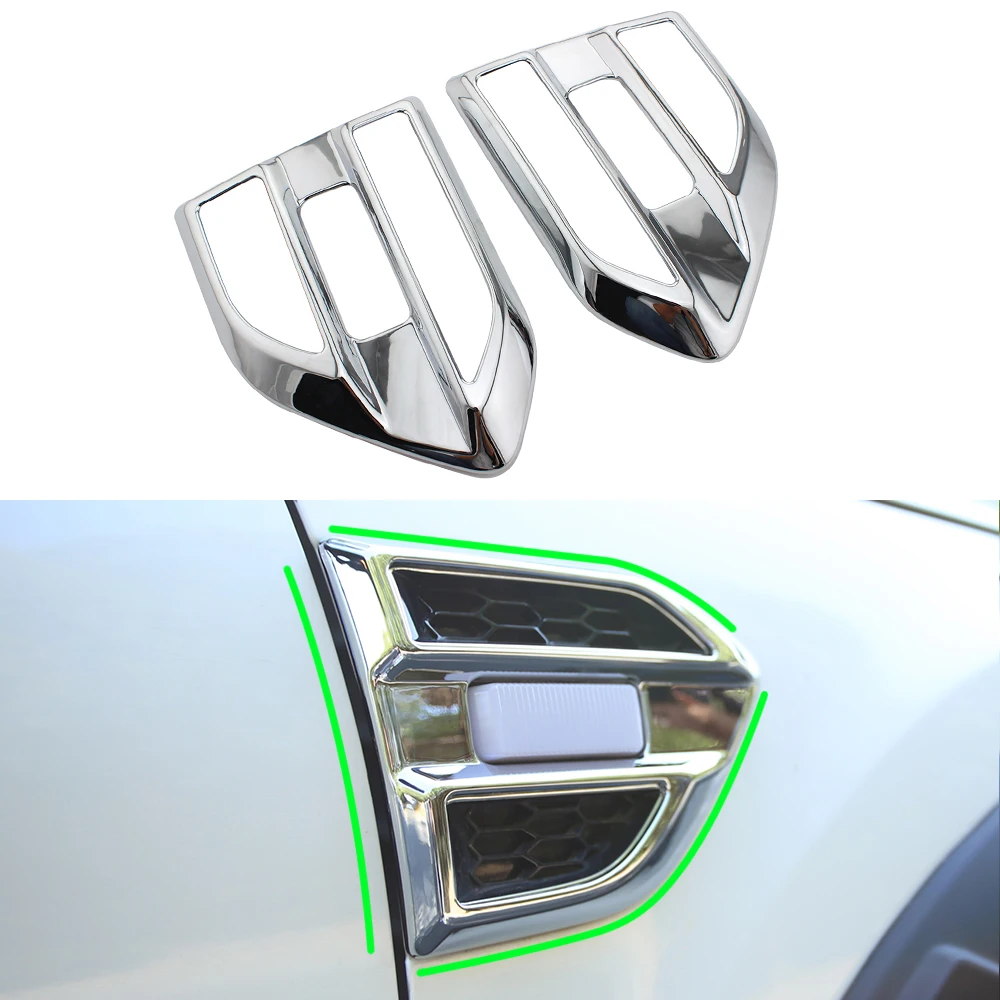 Glossy Chrome Car Side Light Turning Signal Light Cover Frame Sticker Fit Ford Everest Endeavour