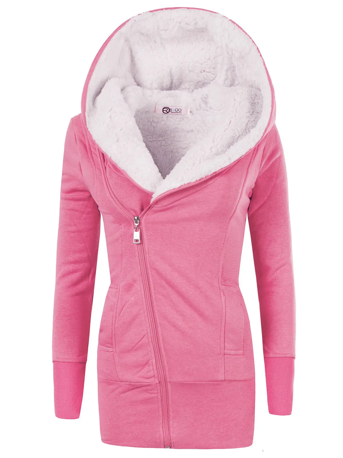 ZOGAA, зимние женские куртки, хлопковое пальто с подкладкой, длинные тонкие парки с капюшоном размера плюс, теплая шерстяная куртка, пальто, одежда для женщин - Цвет: Родо