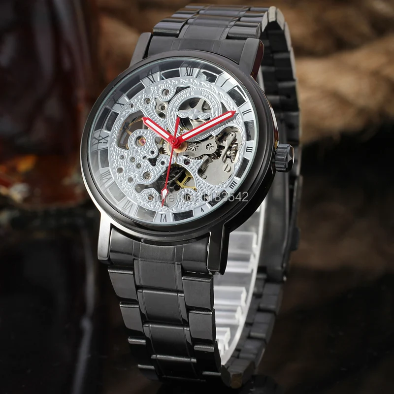 T Winner Мужские автоматические часы Montre браслет красные руки корпус из сплава с
