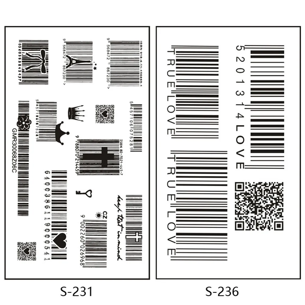 

5 PCS Waterproof Bar Code Temporary Tattoos 3D Flower Fake Tattoos Sticker removble Environmental harmless Tattoos Sticker art