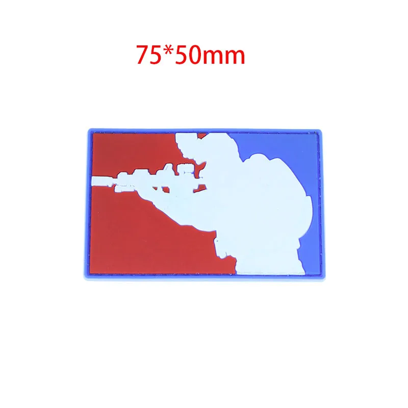 1 ПВХ резиновые флуоресцентные тактические наклейки 3D Мягкие резиновые слегка бюстгальтер боевой нарукавники униформы пряжки крюк плеча значок - Цвет: 75x50mm