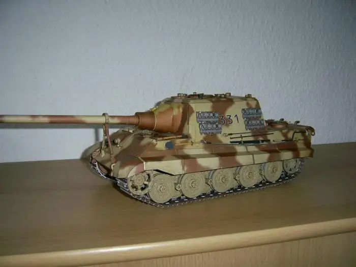 Вторая мировая война SdKfz_186 Тигр охотничий Танк 3D бумажная модель Diy