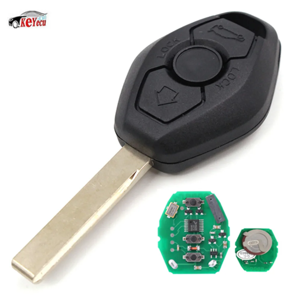 Замена KEYECU 3 кнопки дистанционного ключа автомобиля брелок 315 МГц ID44 PCF7935 транспондер чип для BMW 3 5 X серии HU92 Uncut
