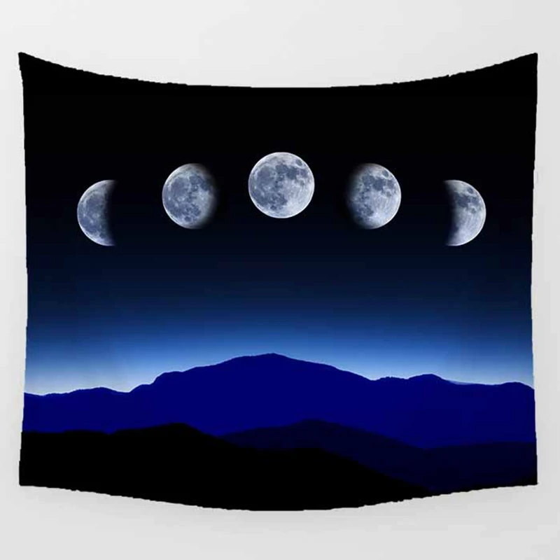 Красивый лунный Ночной пейзаж большой гобелен настенный напечатанный гобелен для домашнего декора гобелен для спальни гостиной гобелен