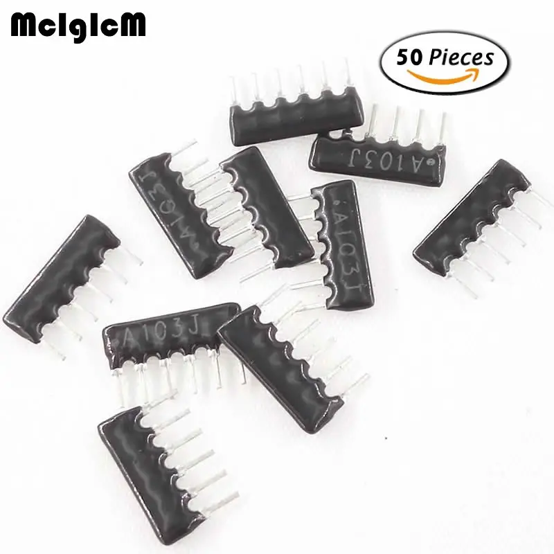 

MCIGICM 50pcs DIP exclusion Network Resistor array 6pin 220 470 10K 22K ohm