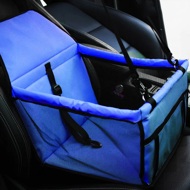 Синий Корзина собака собак Pet Carrier автокресло Pad безопасно выполнять домик для кошки сумка для щенков Автомобильные путешествия аксессуары Водонепроницаемый собака сиденье сумку корзиной автомобиль - Цвет: Синий