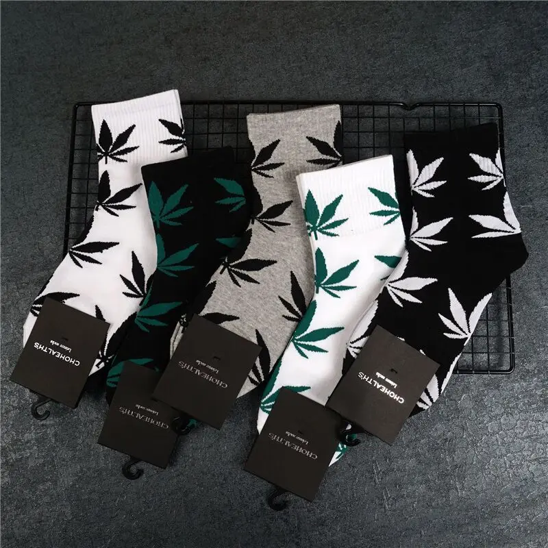 3 пар/лот harajuku мужские носки skarpetki weed Носки Уличная Скейтборд chaussettes homme meias спортивные летние листья клен повседневные