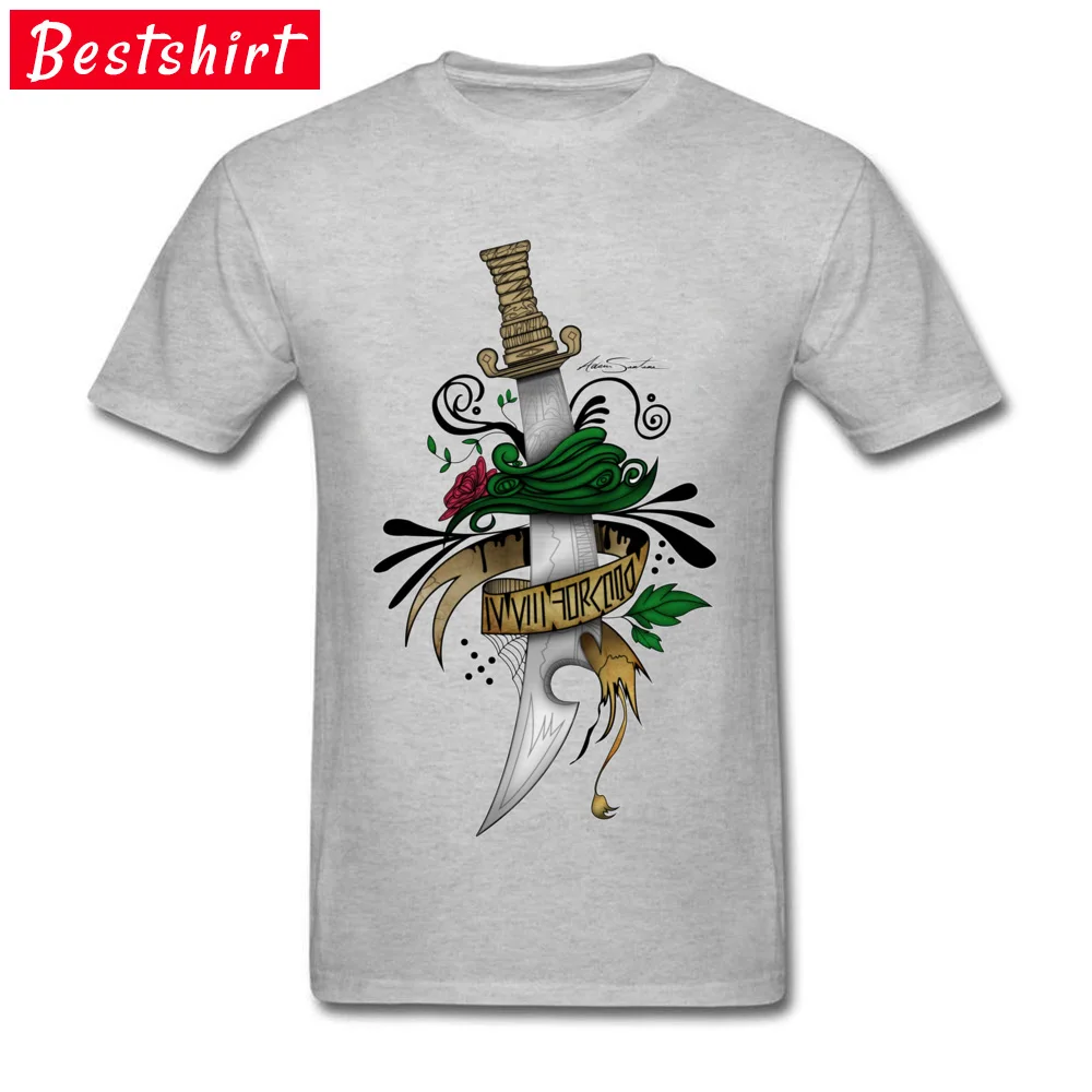 Normal Symbolic Sword Tees for Men Classic ostern Day Round Collar Cotton Short Sleeve Top T-shirts Summer Clothing Shirt Symbolic Sword grey