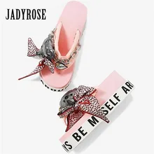 Jady/милые розовые женские летние шлепанцы; Вьетнамки; пляжная обувь; уличные шлепанцы на плоской подошве; женская обувь на танкетке; повседневные сандалии на платформе