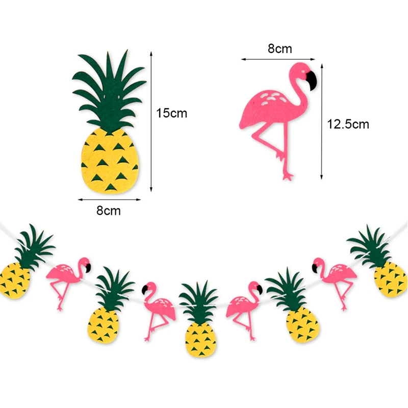 Вечерние тропические декорации FENGRISE с изображением пальмовых листьев, фламинго, Летние Гавайские Вечерние Декорации с изображением ананаса и джунглей, Гавайские вечерние украшения