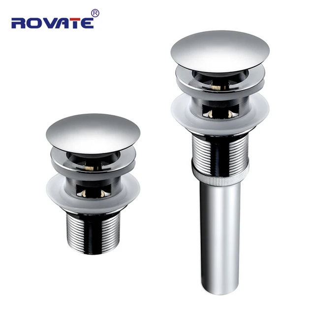 ROVATE Pop up Drain with Overflow Bathroom Sink Waste basin Drainer
