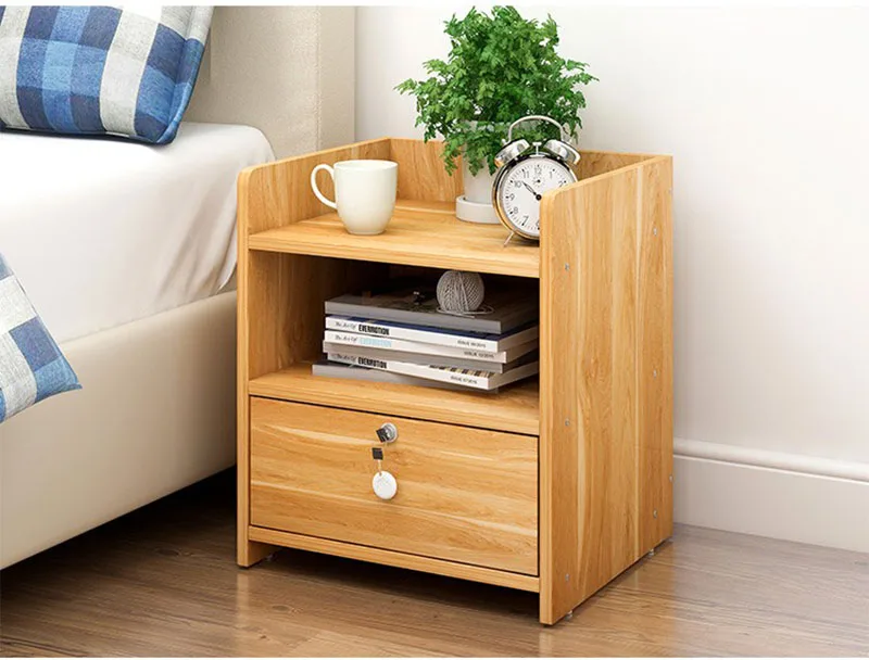 Простой современный прикроватный столик шкафчик для хранения в спальню Деревянный шкафчик тумбочка ящик мебель для спальни