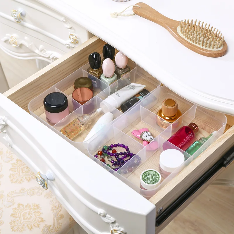 

Make Up Organizer Transparent Cosmetic Storage Box Multipurpose Durable Plastic Socks/tie/Trinkets/Cutlery/Nail polish 193