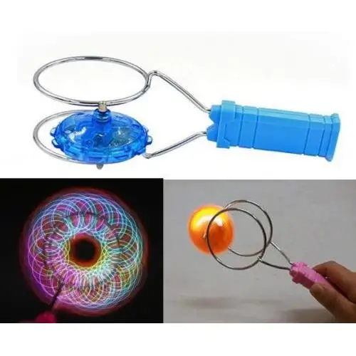 

2016 New Diabolo Auldey Yoyo 2pcs Random Color Magic Spinning Top Gyroscope Colorful Lights Dazzling Track Magnets Toy