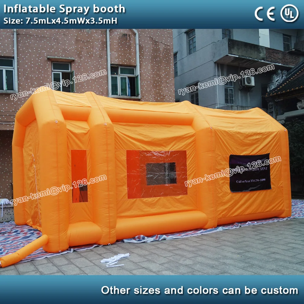 7.5mLx4.5mWx3.6mH Inflatable paint tent
