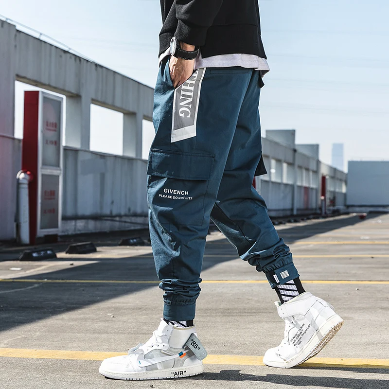 

2019 Spring Casual Harem Pants Men Ankle-length Side-pocket Trousers Men Streetwear Mens Joggers Pants