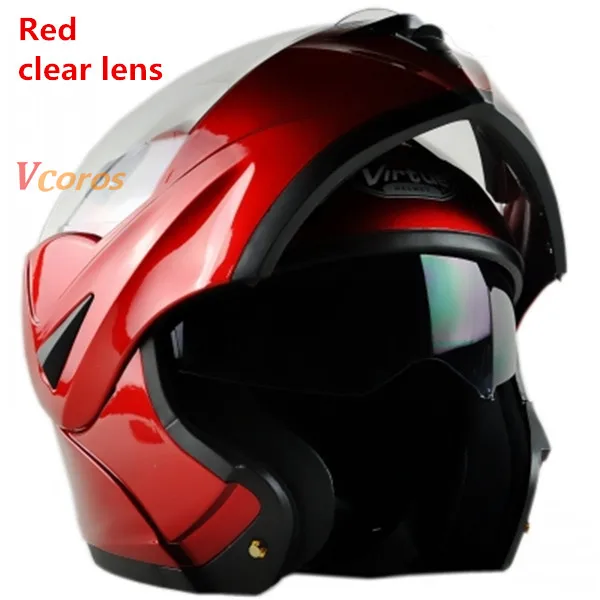 VCOROS 802, флип-ап, мотоциклетный шлем, мужские, мото, ciclista casco, мото модульный шлем, женский, емкость, двойной объектив, Мото шлем, s m l xl - Цвет: 3