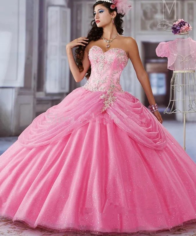 2019 Blue  Pink  Embroidery Quinceanera  Dresses  Ball Gown  