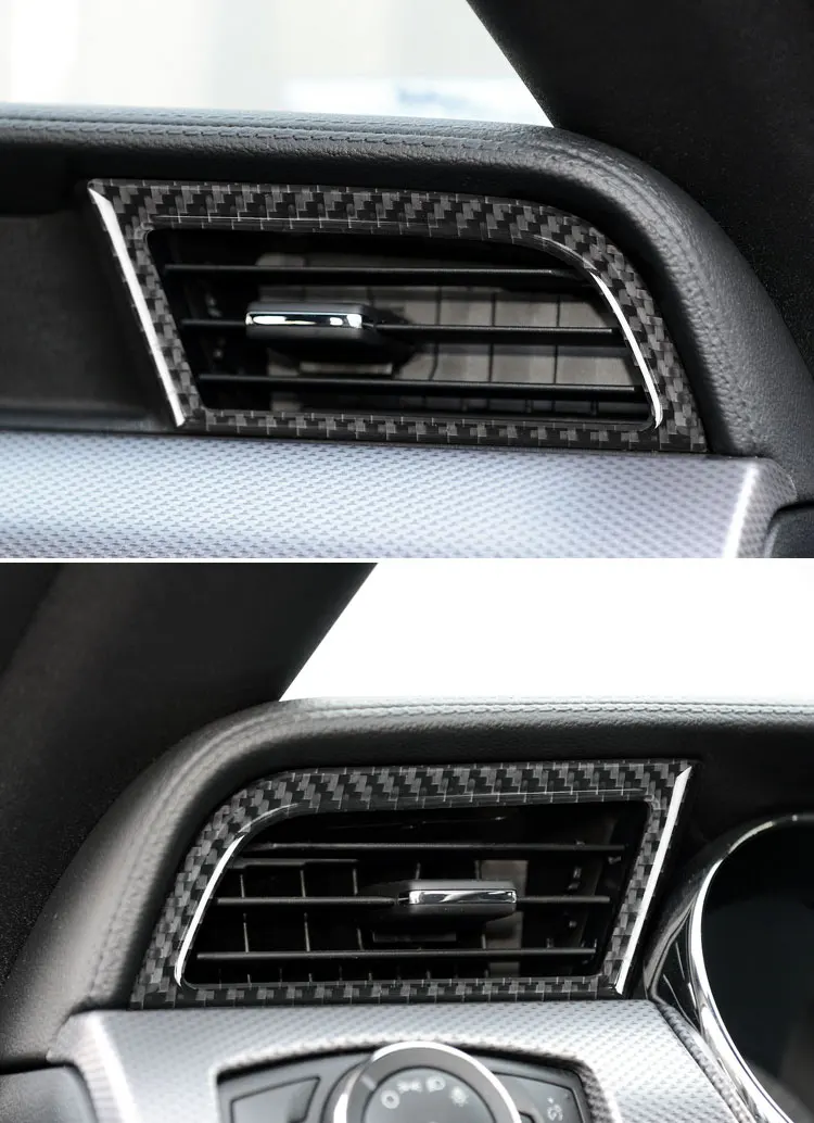 Для Ford Mustang карбоновое волокно боковой кондиционер декоративная рамка выпускного отверстия накладка наклейка автомобильный Стайлинг