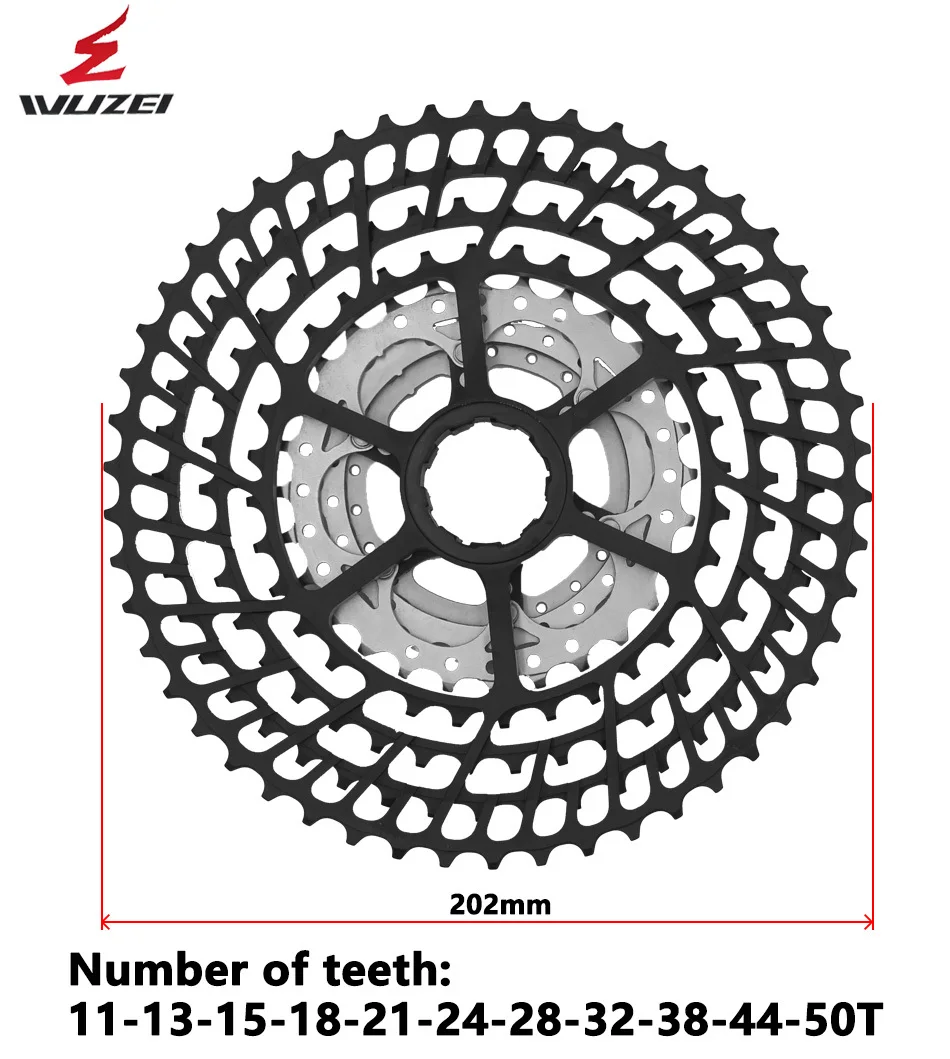 WUZEI MTB 11 скоростей 11-50T 11-52T кассета 365g Сверхлегкий велосипед свободного хода 11t Запчасти для велосипеда горный для Shimano M9000 M8000