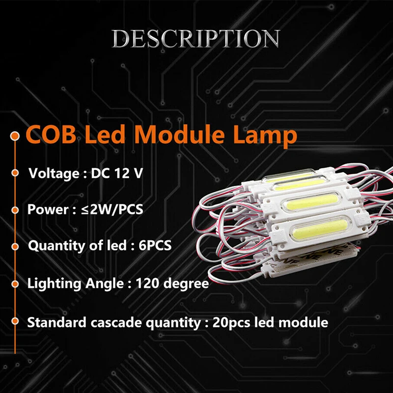COB LED Module String Light with Lens DC12V 6LED Waterproof for Outdoor Advertising Sign Shop Banner LED Module Strip Lamp 20PCS (19)