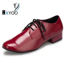 HXYOO 2017 New Model Black Men Latin Dance Shoes Ballroom Shoes Salsa Tango L146