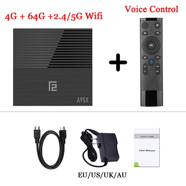 Android Tv Box A95X F2 Android 9,0 Amlogic S905X2 4 Гб 64 ГБ 32 ГБ Smart Tv 2,4G/5G Wifi BT 4K медиаплеер для YouTube Netflix - Цвет: 64G DualWifi Voice