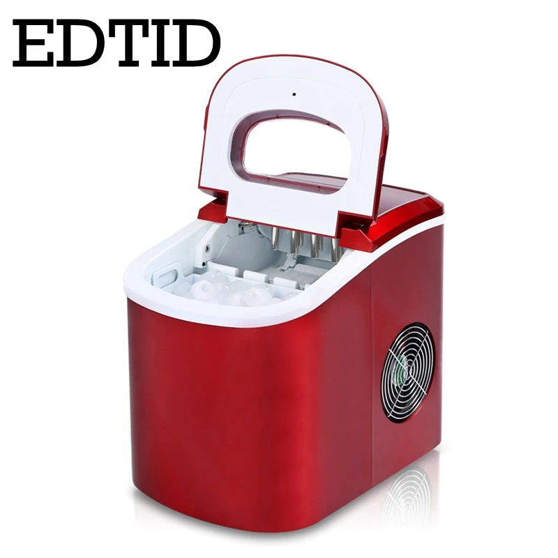 Edtid 12kgs/24h Portable Automatic Ice Maker, Household Bullet Round