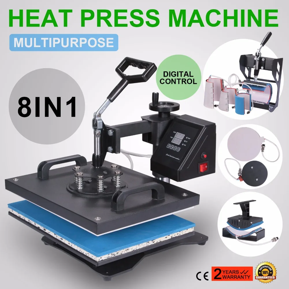 

8 in 1 Heat Press Machine 12 X 15 Inch 360 Degree Swing-away Heat Press Multifunction Sublimation T Shirt Press Machine Transfer