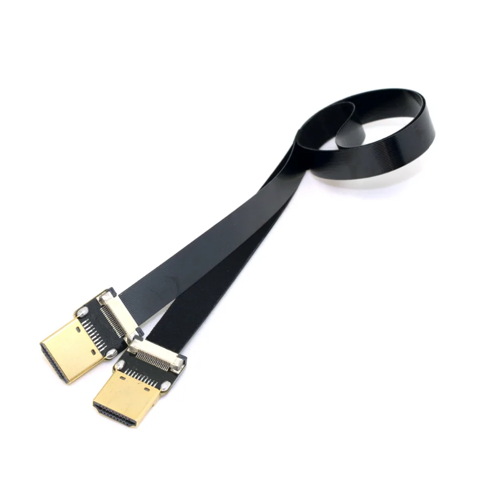 Плоский кабель Cyfpv прямой 50 см 20 Черный A штекер Hdmi Тип для Fpv Hdtv Мультикоптер