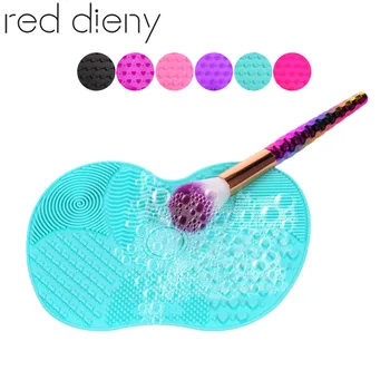 

1pc Silicone Makeup Brush Cleaning Mat Pad Washing Brush Clenaer Sucker Scrubber Board Foundation Cosmetic Brush Cleaning Tool